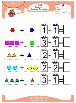 Çocuklar İçin toplam işlemi yaprak testleri 